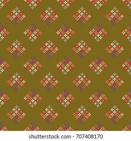 New color seamless pattern with many flower.