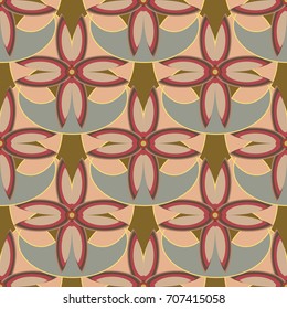 New color seamless pattern with many flower.