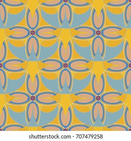 New color seamless pattern with many flower.