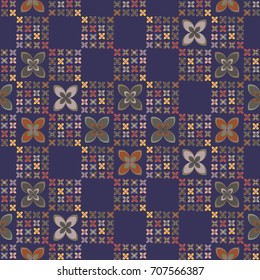 New color seamless pattern with many flower.