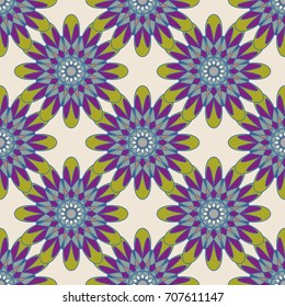 New color seamless pattern with many flower.
