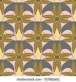 New color seamless pattern with many flower.