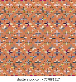 New color seamless pattern with many flower.