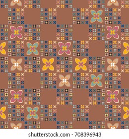 New color seamless pattern with many flower.