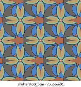 New color seamless pattern with many flower.