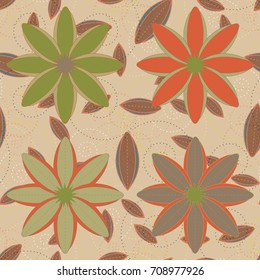 New color seamless pattern with many flower.