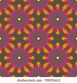 New color seamless pattern with many flower.
