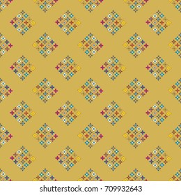 New color seamless pattern with many flower.