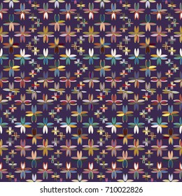 New color seamless pattern with many flower.