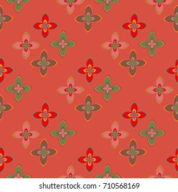 New color seamless pattern with many flower.