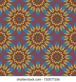 New color seamless pattern with many flower.