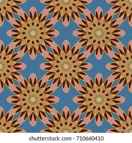 New color seamless pattern with many flower.