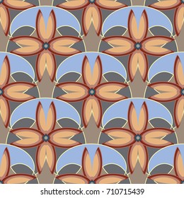 New color seamless pattern with many flower.