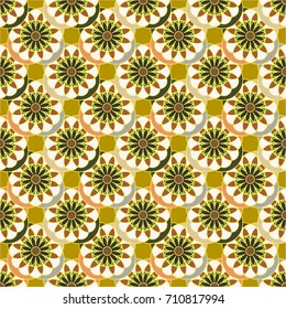 New color seamless pattern with many flower.