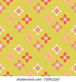 New color seamless pattern with many flower.