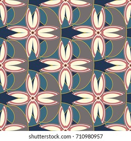 New color seamless pattern with many flower.