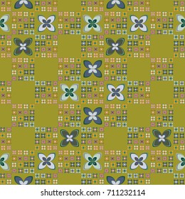 New color seamless pattern with many flower.