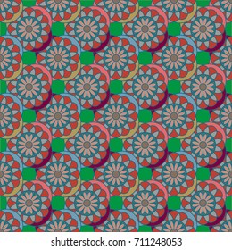 New color seamless pattern with many flower.