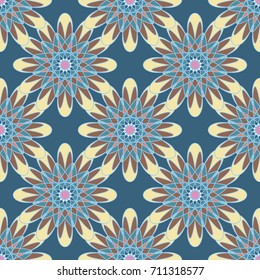 New color seamless pattern with many flower.