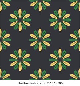 New color seamless pattern with many flower.