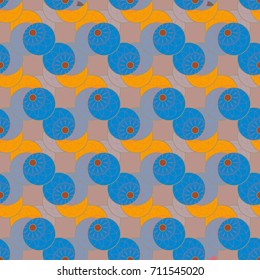 New color seamless pattern with many flower.