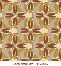 New color seamless pattern with many flower.