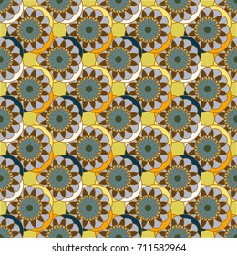 New color seamless pattern with many flower.