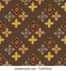 New color seamless pattern with many flower.