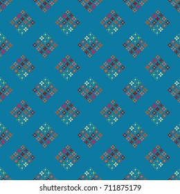New color seamless pattern with many flower.