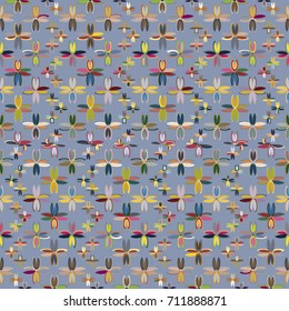 New color seamless pattern with many flower.