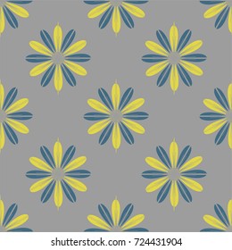 New color seamless pattern with many flower.