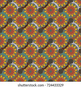 New color seamless pattern with many flower.