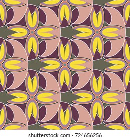 New color seamless pattern with many flower.