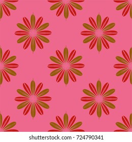 New color seamless pattern with many flower.
