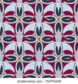 New color seamless pattern with many flower.