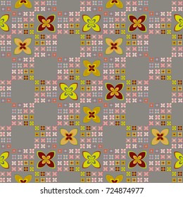 New color seamless pattern with many flower.