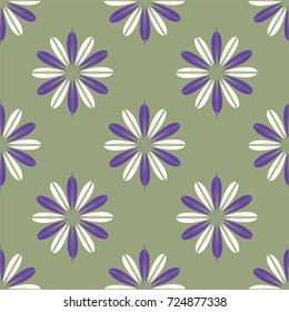 New color seamless pattern with many flower.