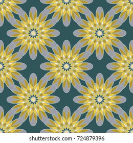 New color seamless pattern with many flower.