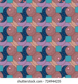 New color seamless pattern with many flower.