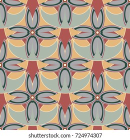 New color seamless pattern with many flower.