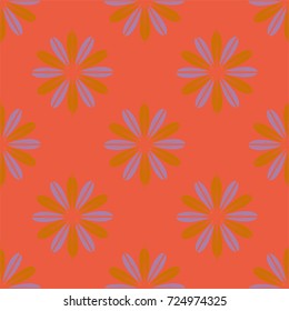 New color seamless pattern with many flower.