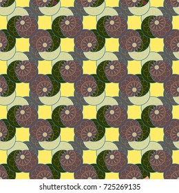 New color seamless pattern with many flower.