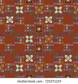 New color seamless pattern with many flower.
