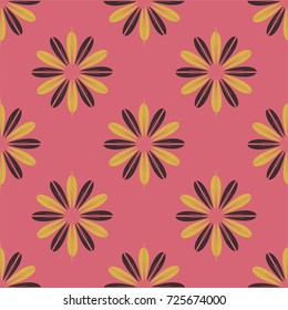 New color seamless pattern with many flower.