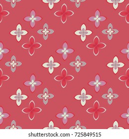 New color seamless pattern with many flower.