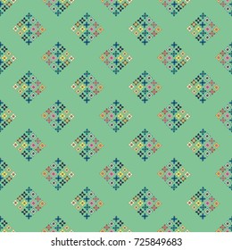New color seamless pattern with many flower.