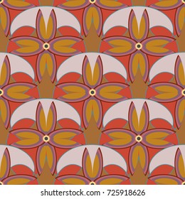 New color seamless pattern with many flower.