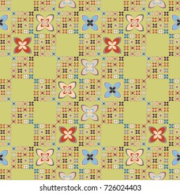 New color seamless pattern with many flower.