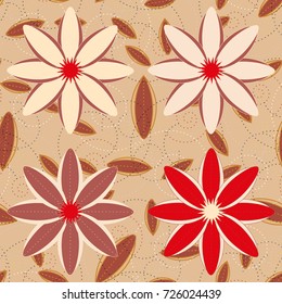 New color seamless pattern with many flower.