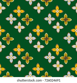 New color seamless pattern with many flower.